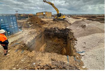 Civil earthworks trench